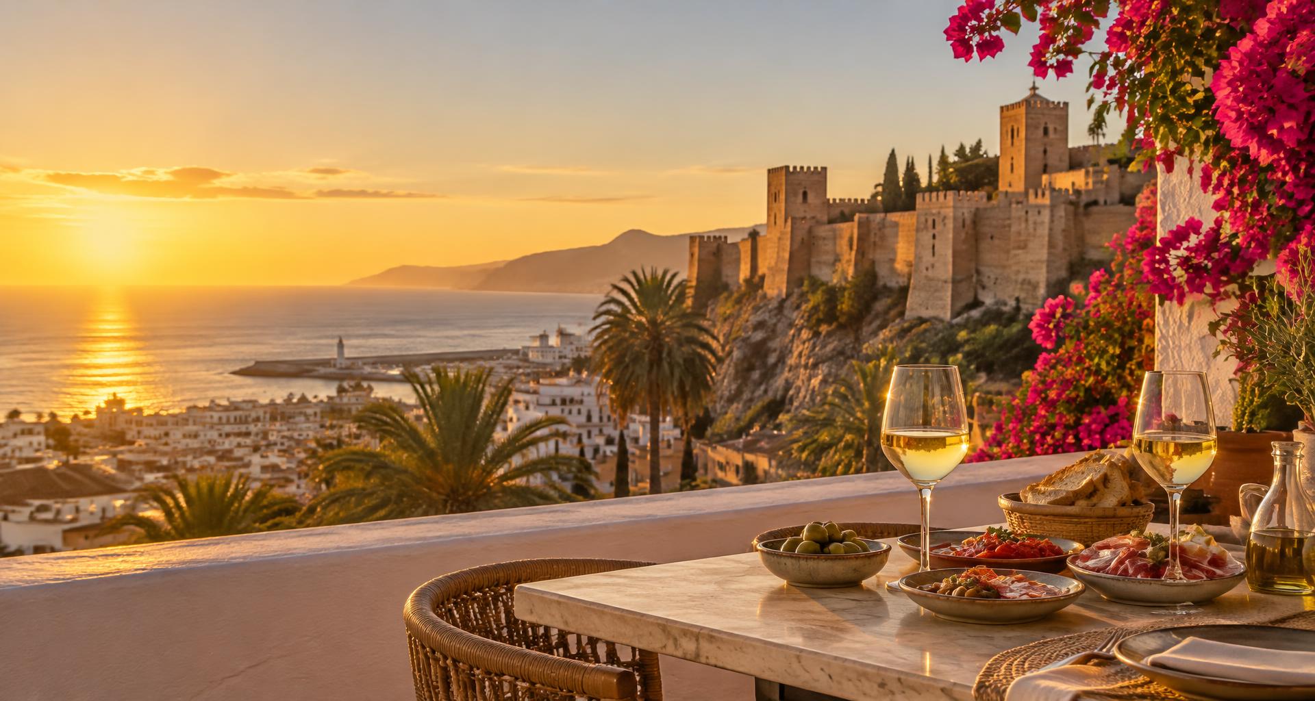 Terraza mediterránea con vistas al mar en Almería